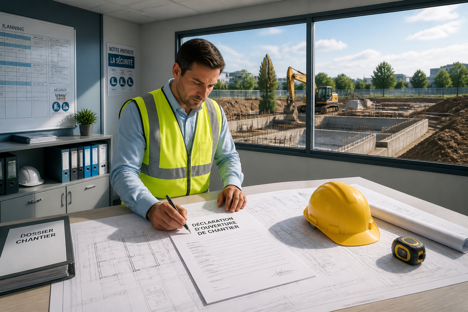 Bureau de chantier debut des travaux