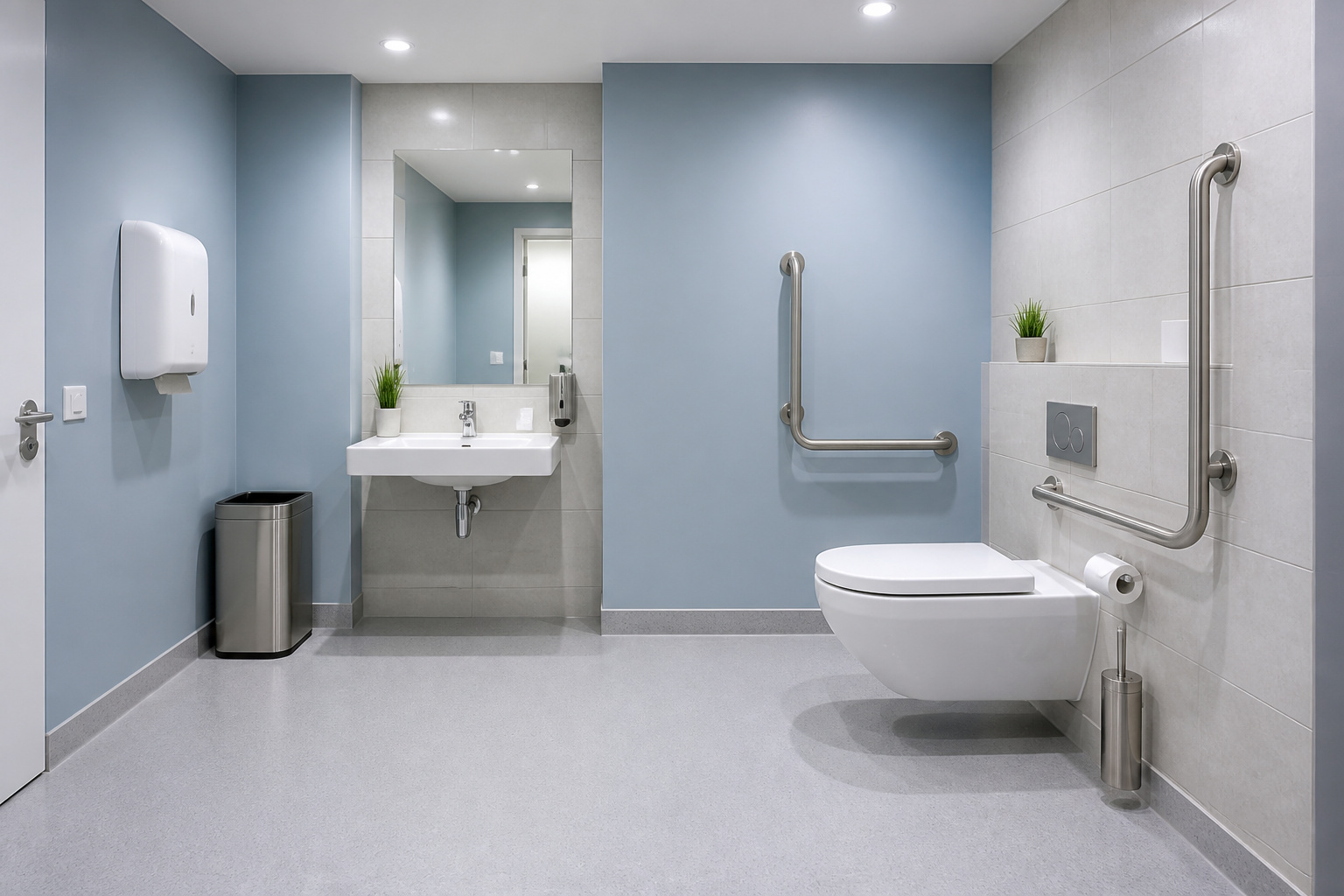 Toilettes accessibles modernes et fonctionnelles